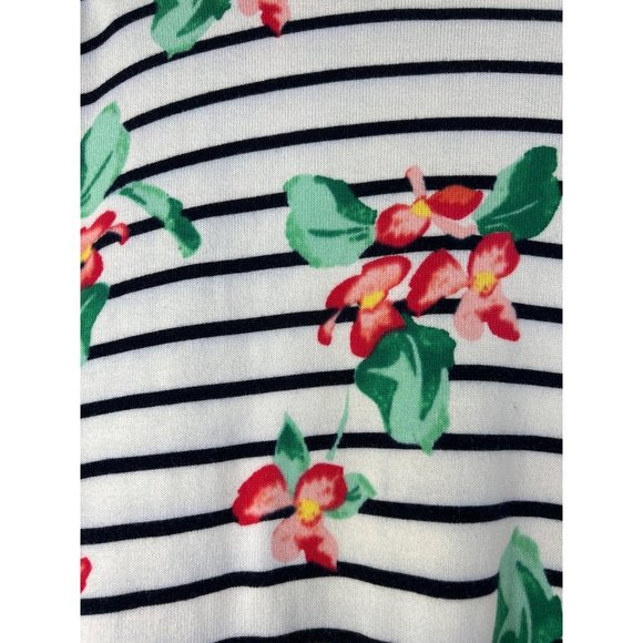 Land’s End Floral Striped Sweater Top Size Large - Picture 6 of 8